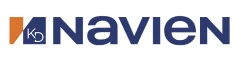 Navien logo featuring large blue letters and a small design on the left.