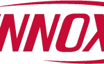 Lennox logo in bold red letters with a red curved line partially encircling the text on a transparent background.